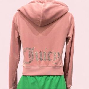 ✨ Juicy Couture Pink OG Big Bling Velour Hoodie ✨